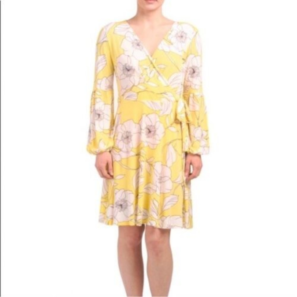 London Times faux wrap dress